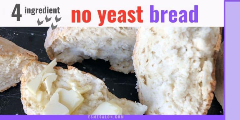 Broken open and buttered no yeast bread