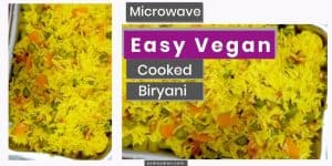 yellow Vegan Biryani with peas, tomatoes and chilies