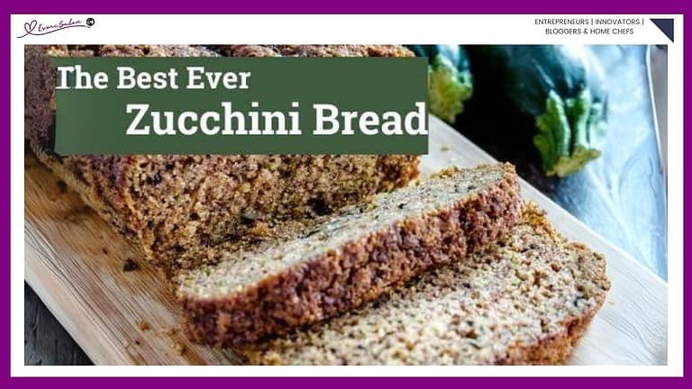 an image of a sliced zucchini bread on a wooden board
