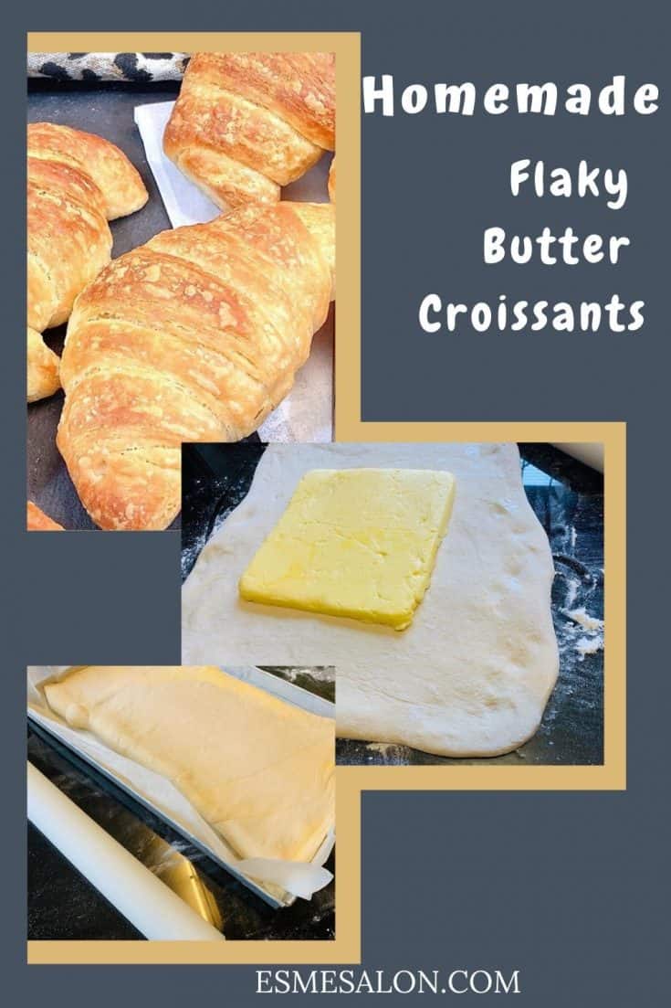 Flaky Butter Croissants served in a white tray