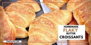 Flaky Butter Croissants served in a white tray