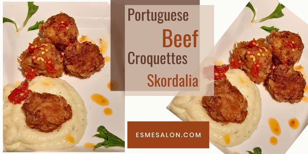 Portuguese Beef Croquettes with Garlic Sauce