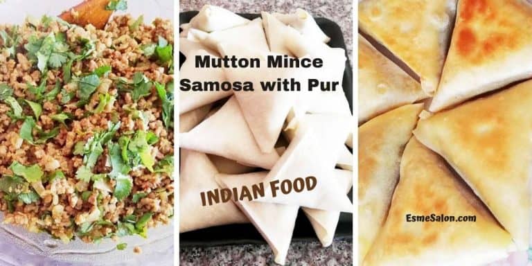 Samosas with home-made Pur and mince filling on the side
