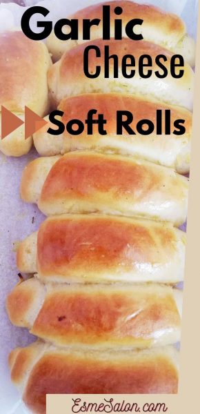 8 Soft Garlic Bread rolls on a serving tray