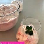 yogurt and cream and Marshmallows dessert in glass bowl and serving dish