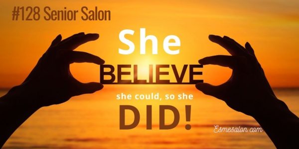 Two hands holding the word "believe", She believed she could so she did!