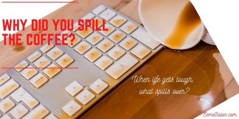 keyboard with spilled coffee on the keys and brown desk
