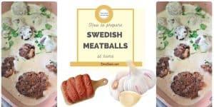 Meatballs in a white sauce with garlic