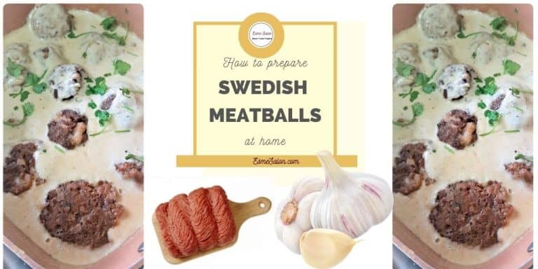 Meatballs in a white sauce with garlic