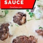 Meatballs in a white sauce with garlic