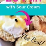 scones with sour cream and passion fruit topping