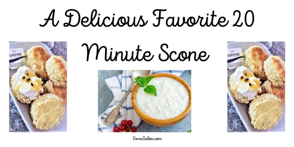scones with sour cream and passion fruit topping