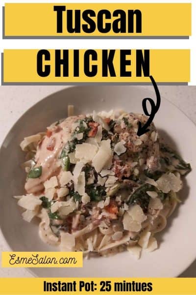 Tuscan Chicken with mushrooms and Parmesan