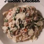 Tuscan Chicken with mushrooms and Parmesan