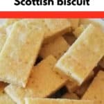 Shortbread Biscuits cut into fingers and pricked with a fork