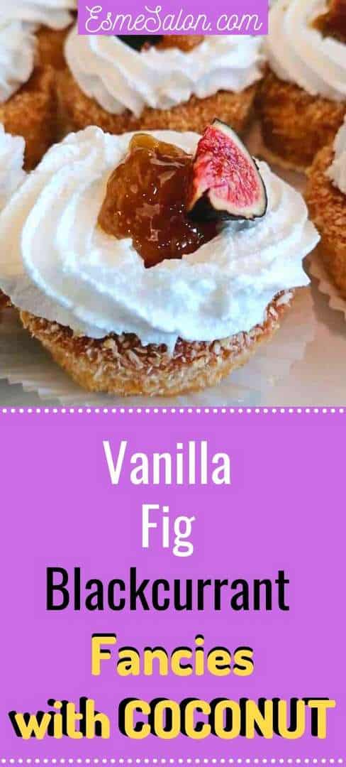 Vanilla Fig Blackcurrant cupcake with clotted cream and blackcurrant jam and fresh figs