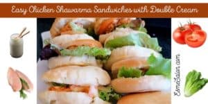 Chicken Sandwiches with Cream, lettuce and tomato