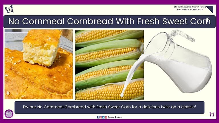 An image of a glass Pyrex dosh with cubes of Cornmeal Cornbread with Fresh Sweet Corn