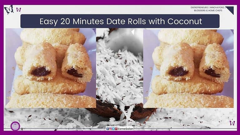 Easy 20 Minutes Date Rolls with Coconut