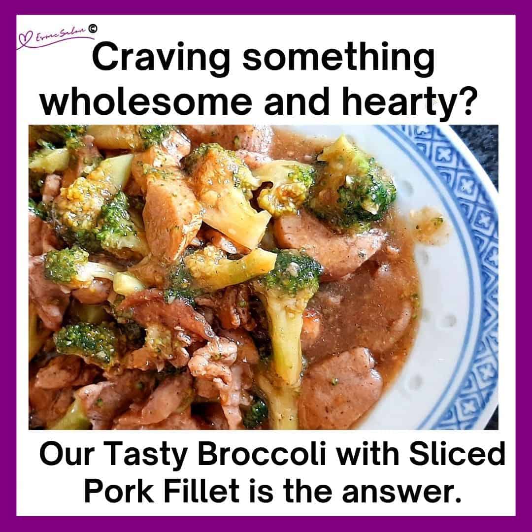 an image of a plate filled with Broccoli with Sliced Pork Fillet