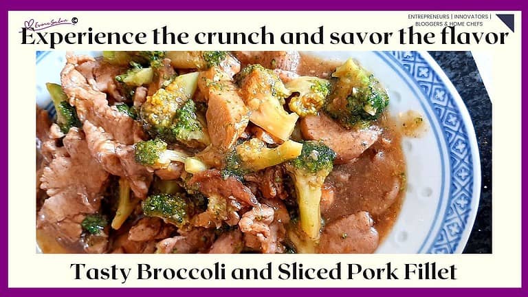 an image of a plate filled with Broccoli with Sliced Pork Fillet