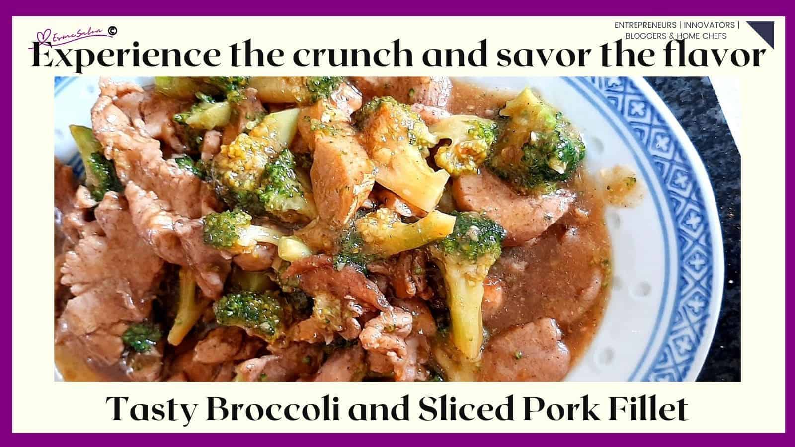 an image of a plate filled with Broccoli with Sliced Pork Fillet