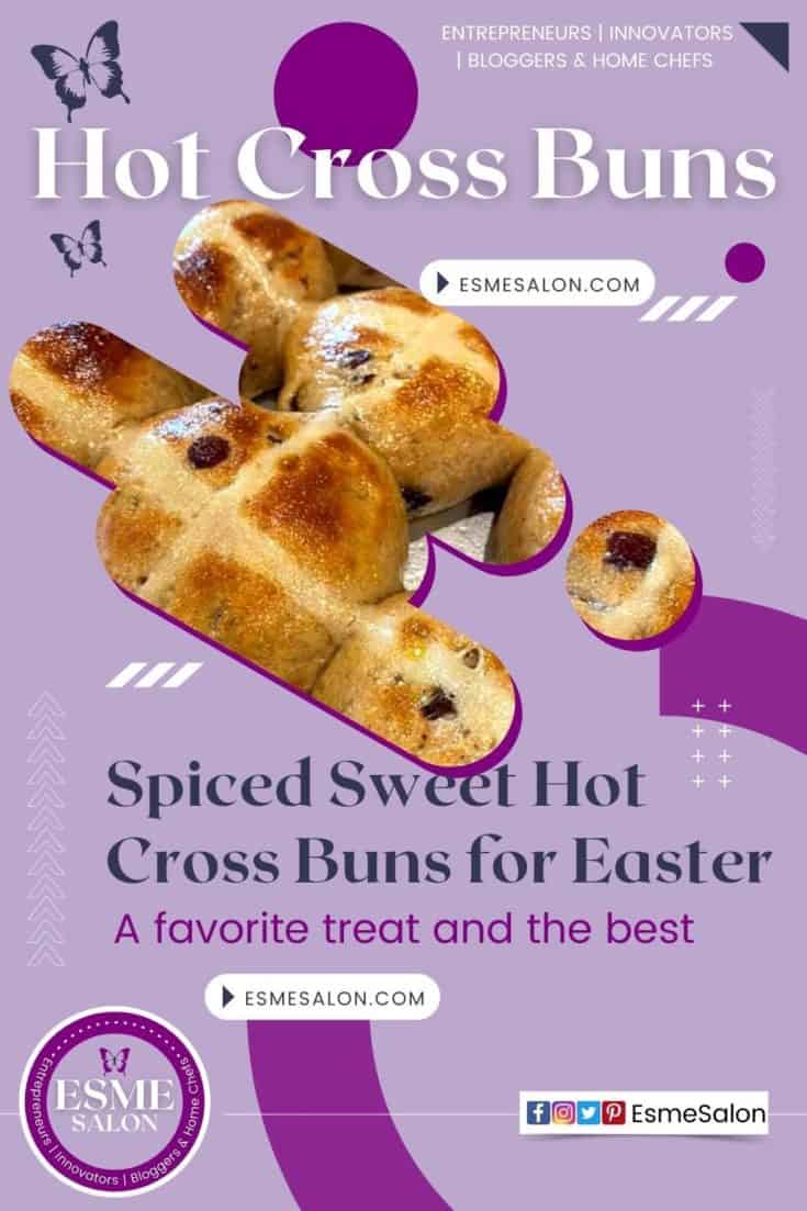 Hot Cross Buns for Easter studded with fruit