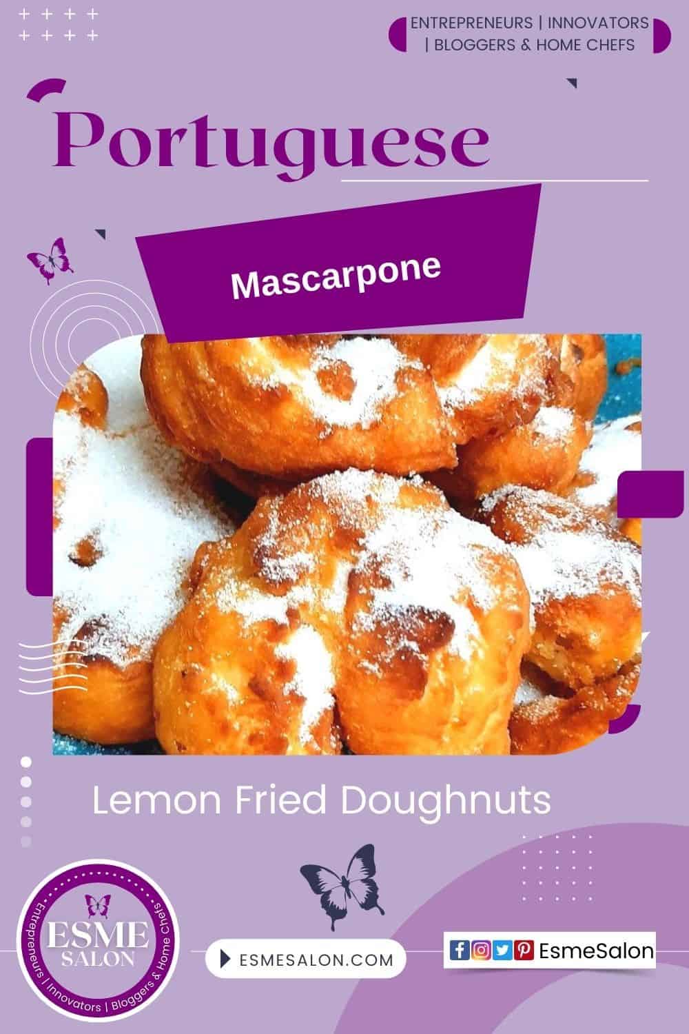 Lemon Fried Doughnuts with lots of sugar added to the top