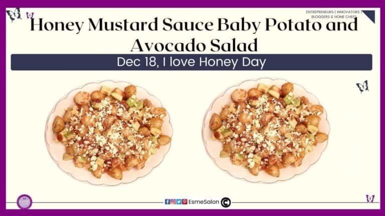 Honey Mustard Sauce Baby Potato and Avocado Salad