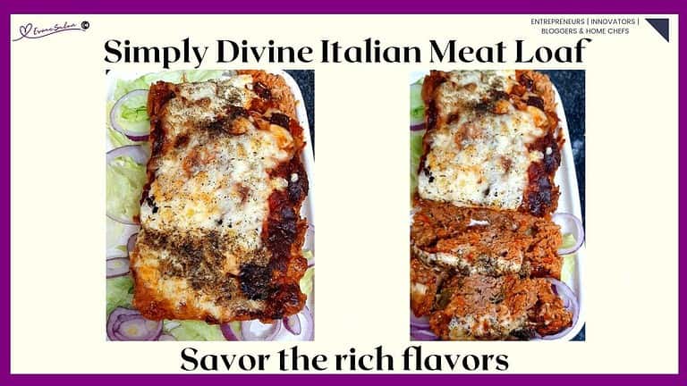 an image of an Italian Meatloaf with cucumber slices on the side