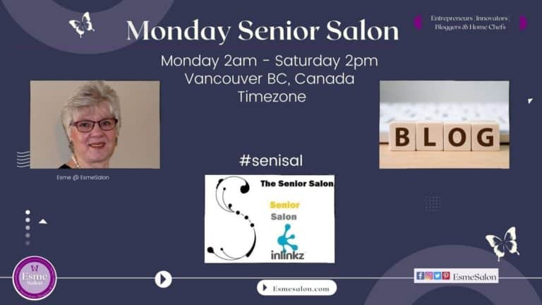 Image of Esme @ Esmesalon.com, InLinkz Logo and Scrabble blocks with word Blog