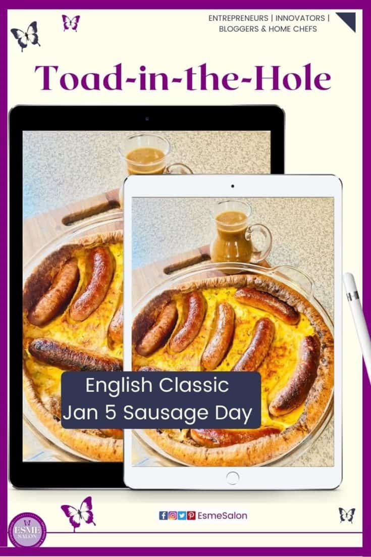 an image of a plate with Toad-in-the-Hole, an English Classic