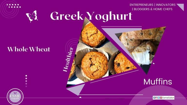 Whole Wheat Greek Yoghurt Muffins in parchment papers as well as some with a butter on