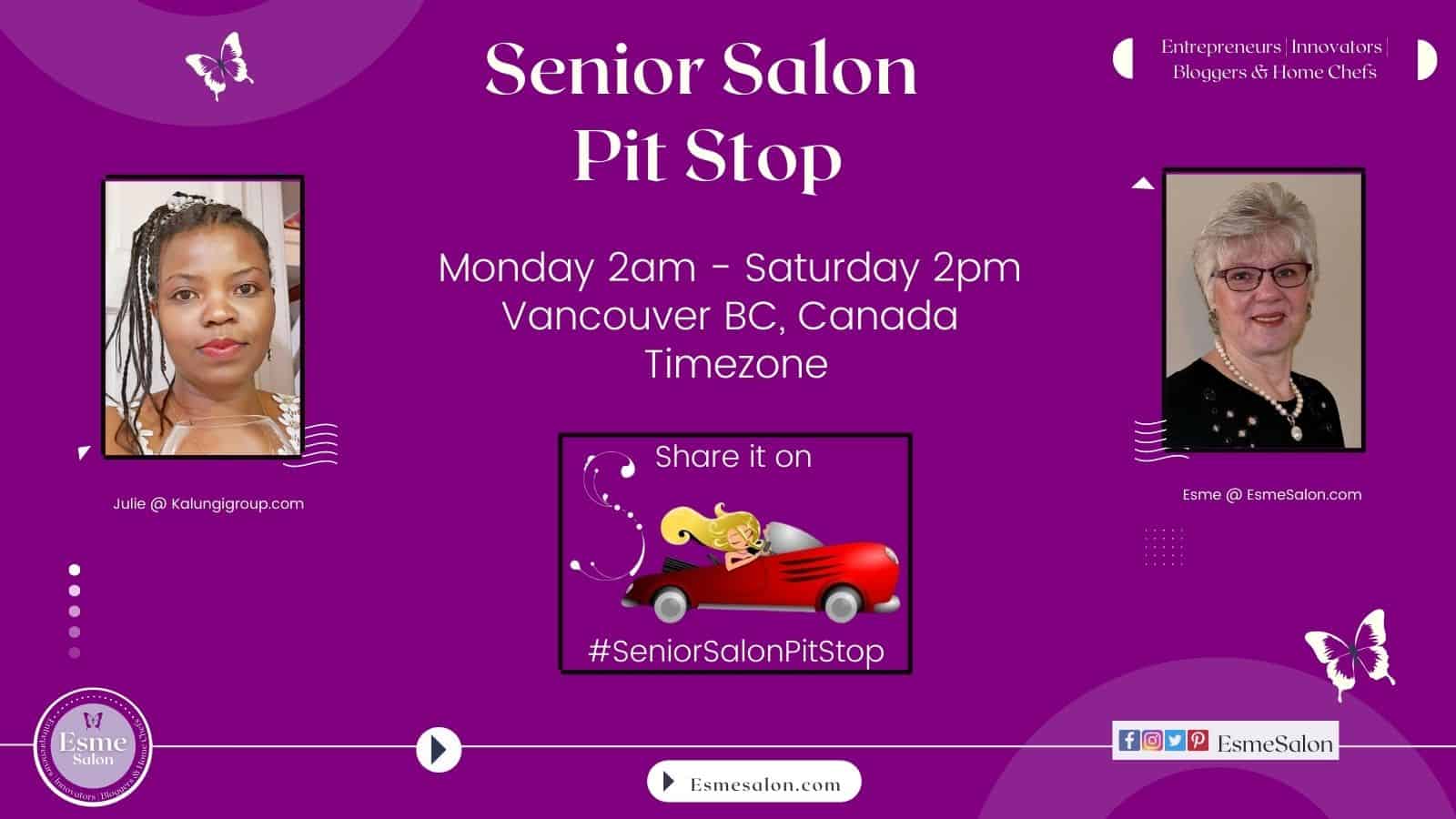 SeniorSalon Pitstop New Logo with Julie and Esme