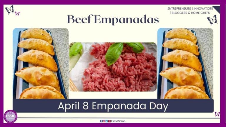 an image of a platter filled with crispy Beef Empanadas