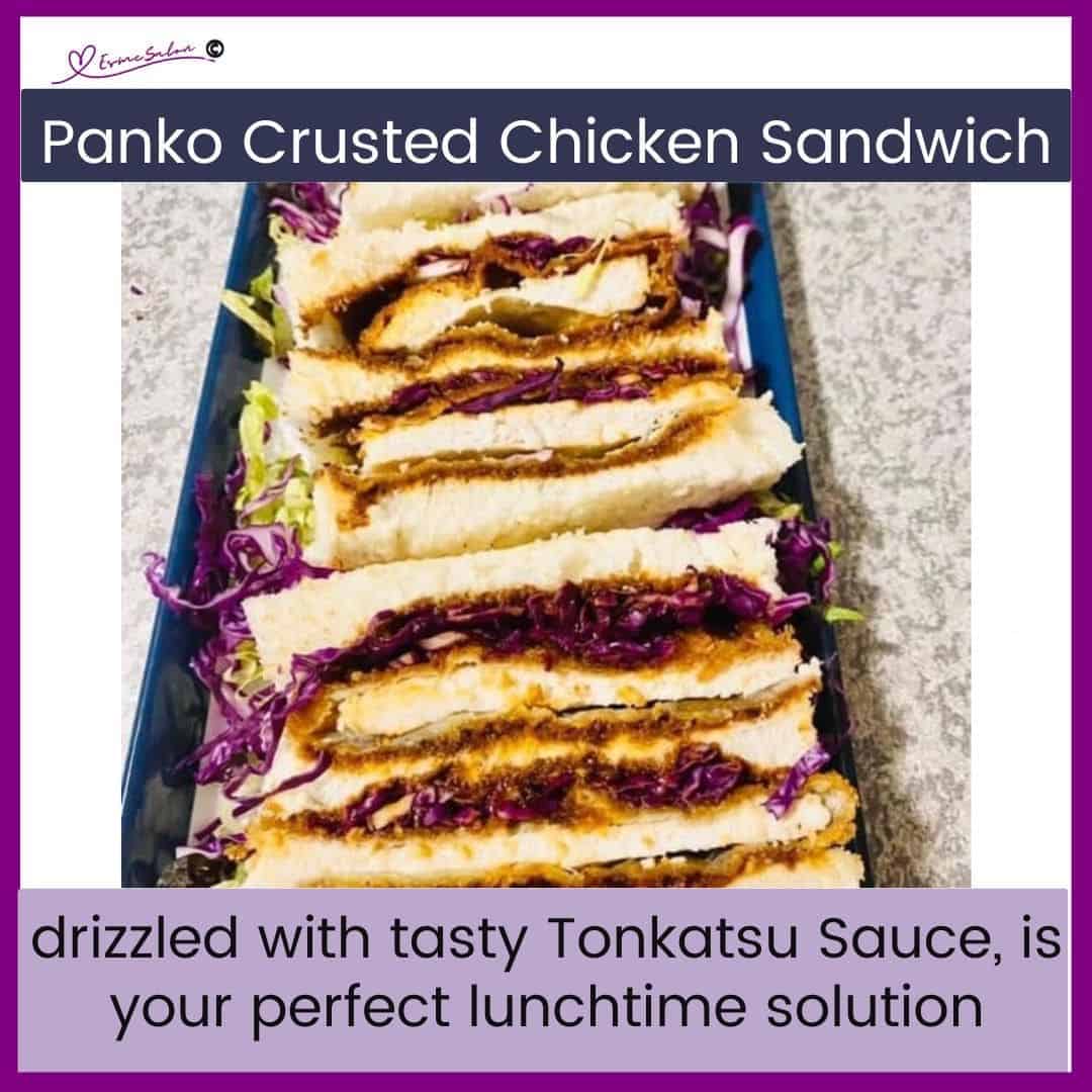 an image of Crispy Panko Crusted Chicken Sandwiches with Tonkatsu Sauce