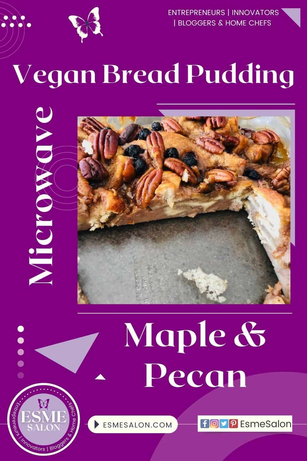 Maple Pecan Vegan Bread, with lots of pecan nuts and fresh blueberries served with coconut cream