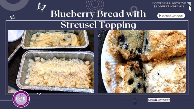 Two Streusel Topped Blueberry Bread made in the Air Fryer