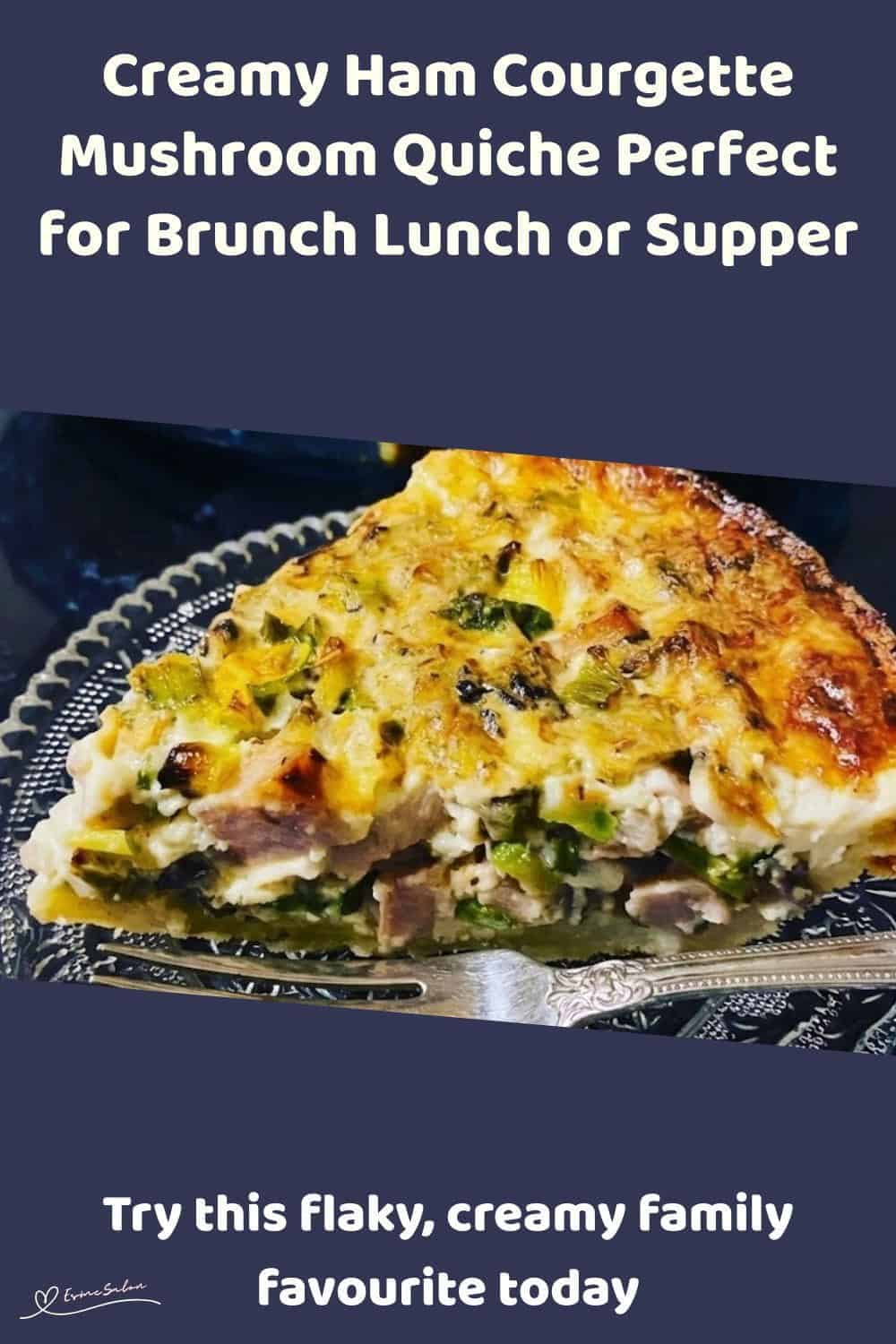 Creamy Ham Courgette Mushroom Quiche