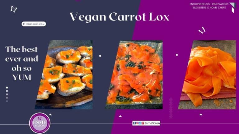 Shaved carrots marinated with liquid smoke, lemon juice and caper brine and it is awesome