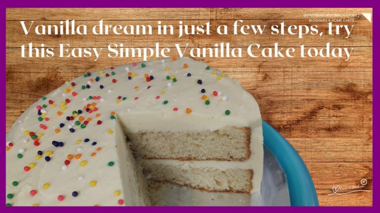 an image of an Easy Simple Vanilla Cake with colored sprinkles