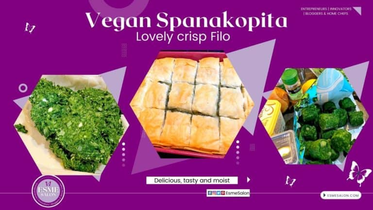 Vegan Spanakopita with spinach, vegan ricotta and crispy baked vegan filo sheets