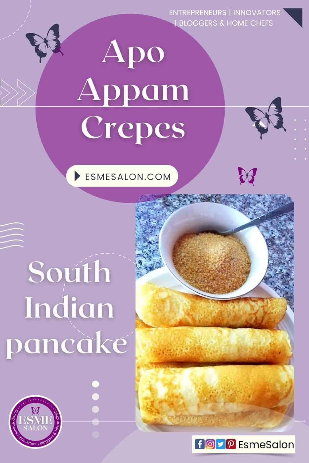 An image of South Indian pancake, Apo Appam Crepes