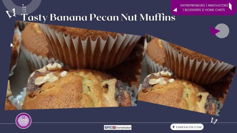 An image of two Easy Banana Pecan Nut Muffins
