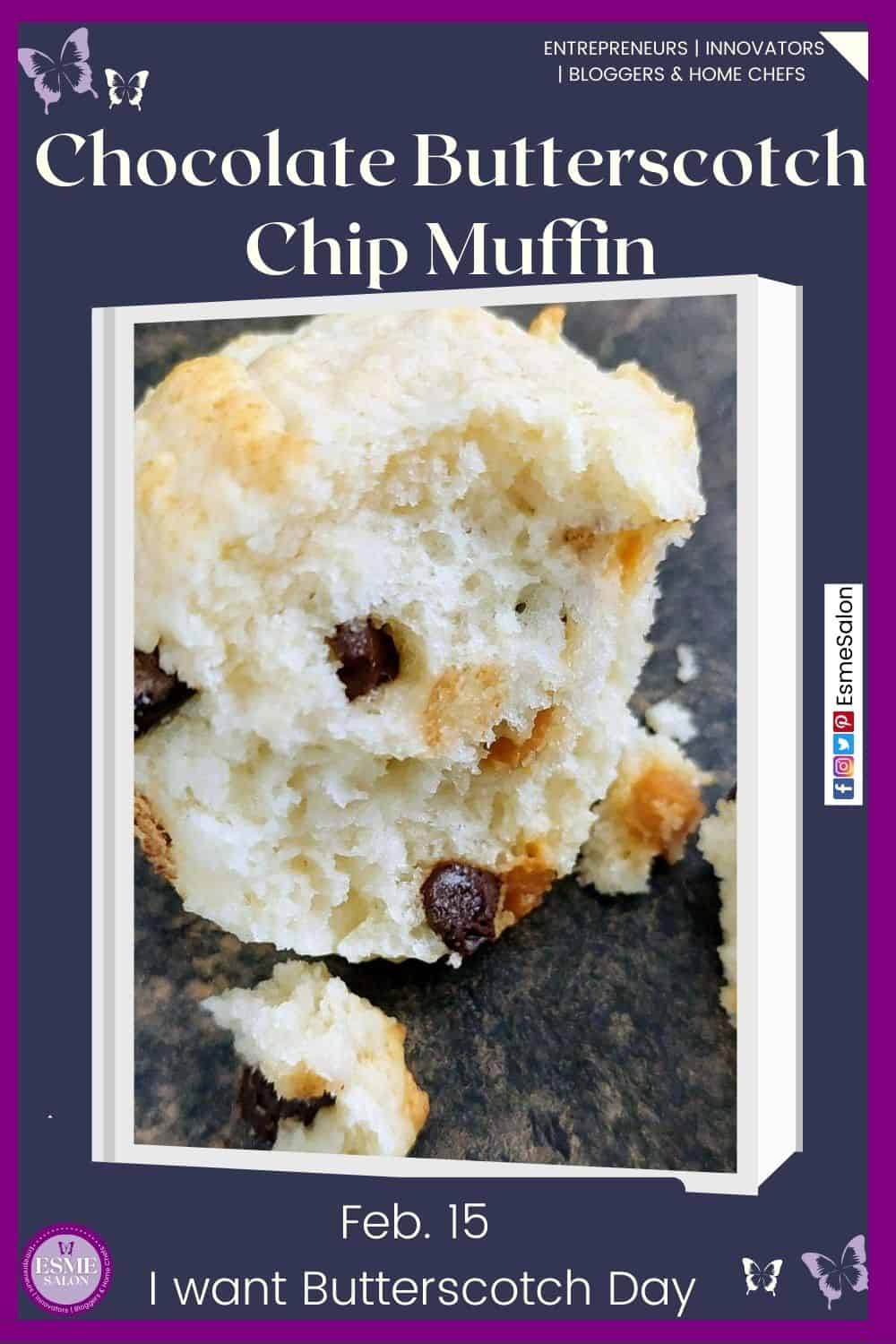 an image of a Chocolate and Butterscotch Chip Muffin