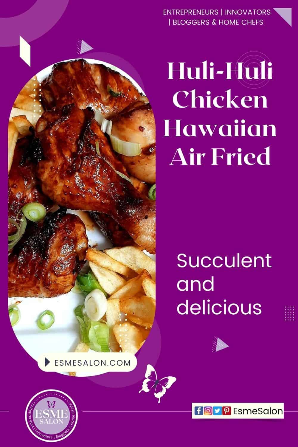 an image of platters with Hawaiian Air Fried Huli-Huli Chicken