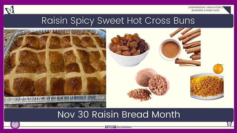 an image of a tinfoil tray filled with Spicy Sweet Hot Cross Buns