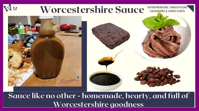 an image of a glass bottle filled with Homemade Worcestershire Sauce