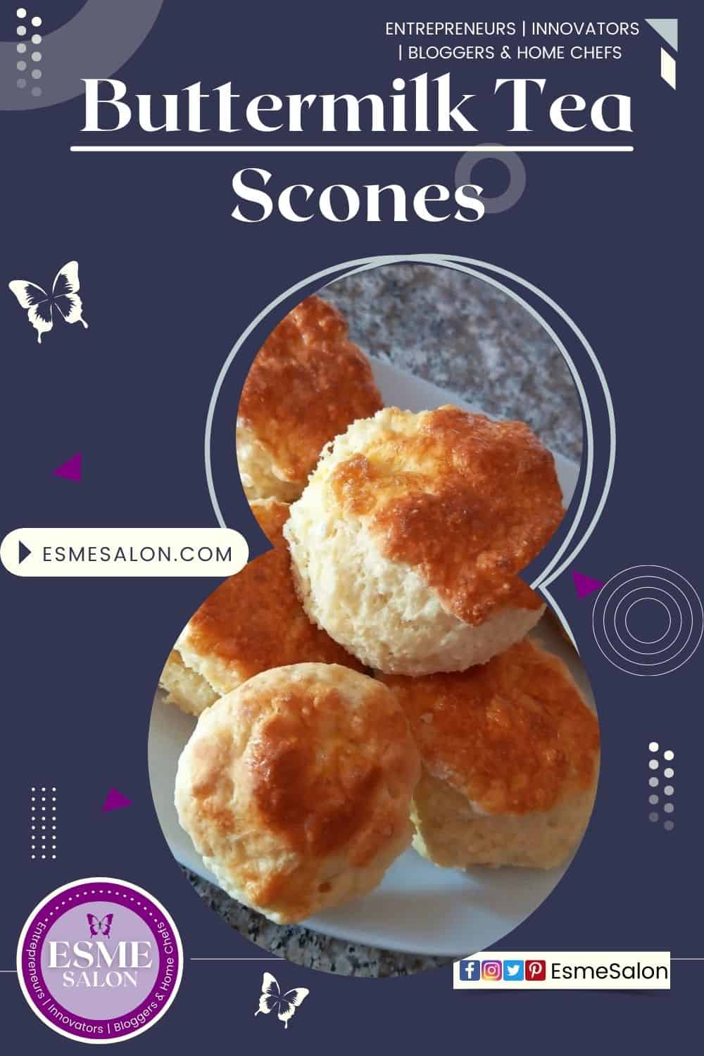 An image of a platter filled with freshly baked Buttermilk Tea Scones
