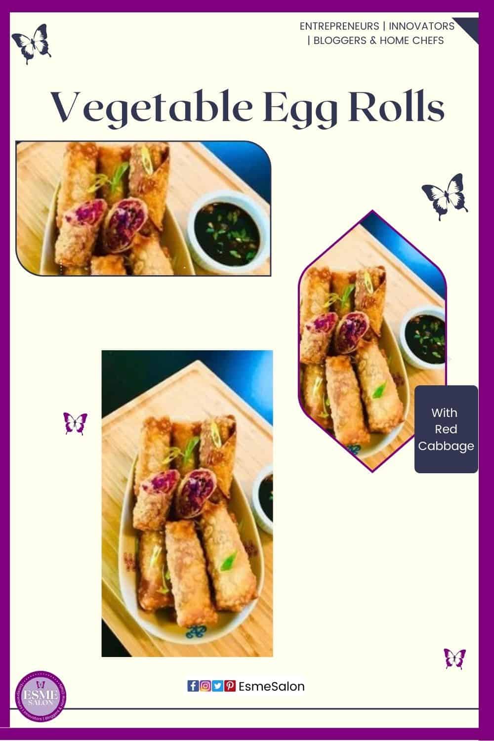 Vegetable Egg Roll with red cabbage